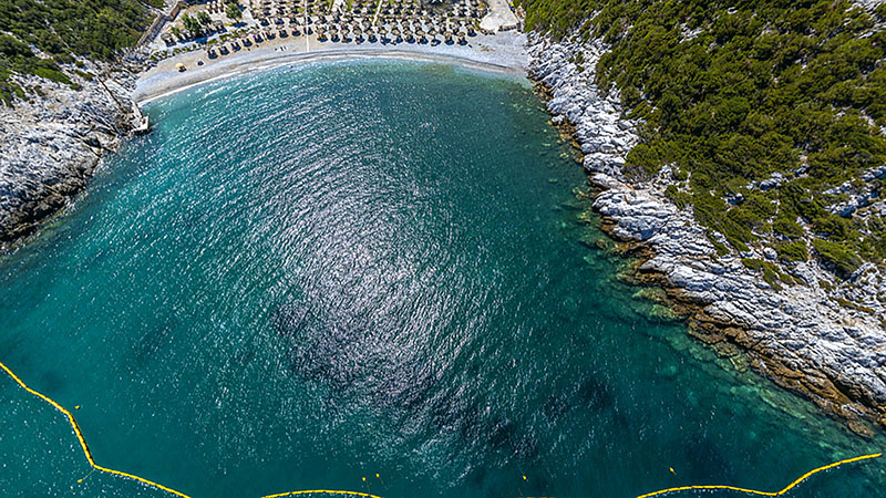 Aerial view of Glysteri Beach